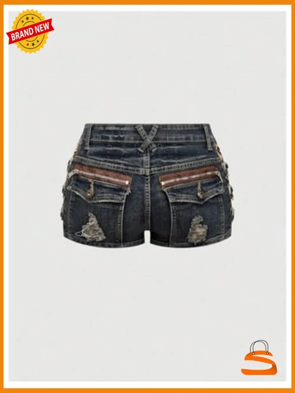 Y2K Cheetah Print Low Rise Distressed Jean Shorts